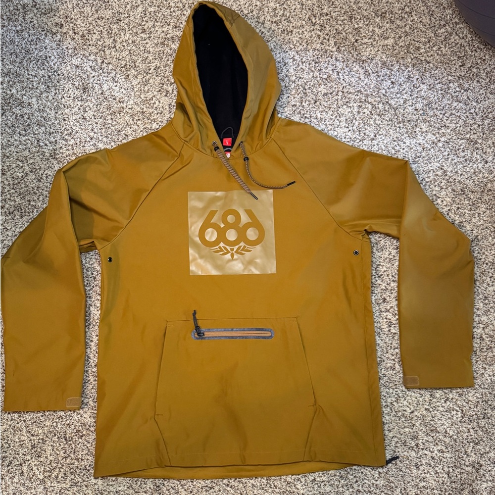 686 Waterproof Pullover Anorak Snowboard Jacket Hoodie